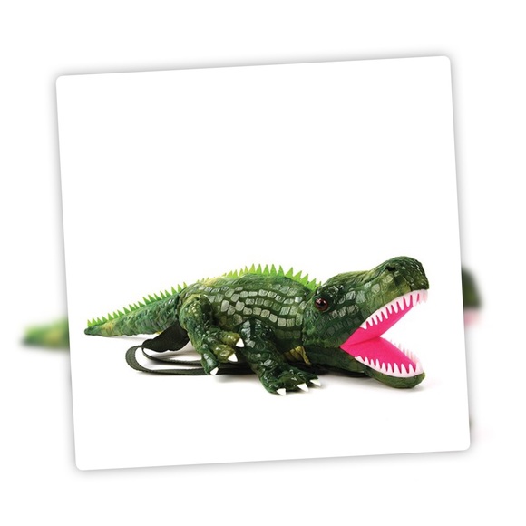 RESTOCK Kid Pleaser Green Magical Alligator Cute Plush 3D Backpack Bag - Picture 5 of 16
